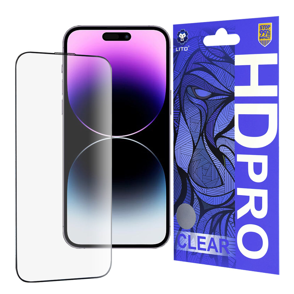 Folie de protectie Lito HD Pro Clear compatibil cu iPhone 14 Pro Max, Negru