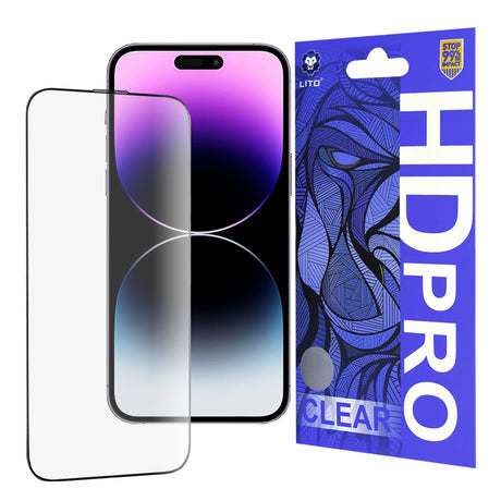Folie de protectie Lito HD Pro Clear compatibil cu iPhone 14 Pro Max, Negru