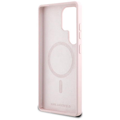 Husa de protectie Karl Lagerfeld Silicone Double Heads MagSafe (KLHMS25LSKCHTCP) compatibil cu Samsung Galaxy S25 Ultra, Roz