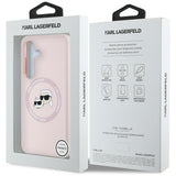 Husa de protectie Karl Lagerfeld Silicone Double Heads MagSafe (KLHMS25SSKCHTCP) compatibil cu Samsung Galaxy S25, Roz