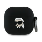 Husa de protectie Karl Lagerfeld Silicone Karl Head 3D (KLA4RUNIKK) compatibil cu Apple AirPods 4, Negru