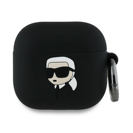 Husa de protectie Karl Lagerfeld Silicone Karl Head 3D (KLA4RUNIKK) compatibil cu Apple AirPods 4, Negru
