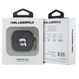 Husa de protectie Karl Lagerfeld Silicone Karl Head 3D (KLA4RUNIKK) compatibil cu Apple AirPods 4, Negru