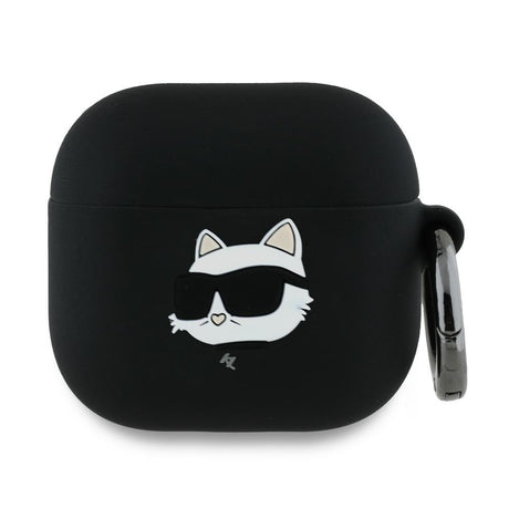 Husa de protectie Karl Lagerfeld Silicone Choupette Head 3D (KLA4RUNCHK) compatibil cu Apple AirPods 4, Negru