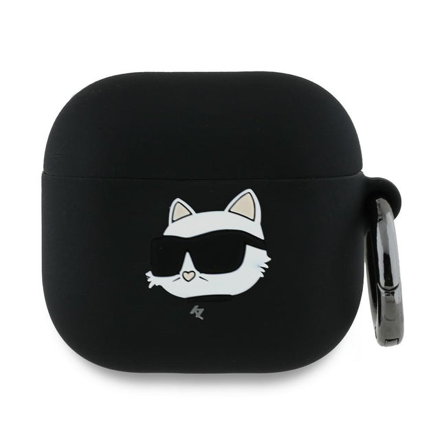 Husa de protectie Karl Lagerfeld Silicone Choupette Head 3D (KLA4RUNCHK) compatibil cu Apple AirPods 4, Negru