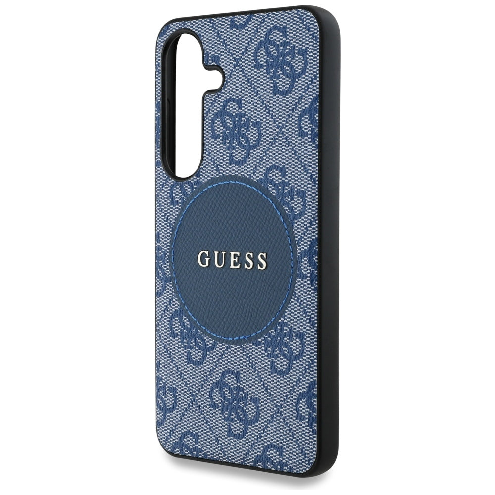 Husa de protectie Guess 4G Circle Classic Logo MagSafe (GUHMS25MP4PGRSGB) compatibil cu Samsung Galaxy S25 Plus, Albastru