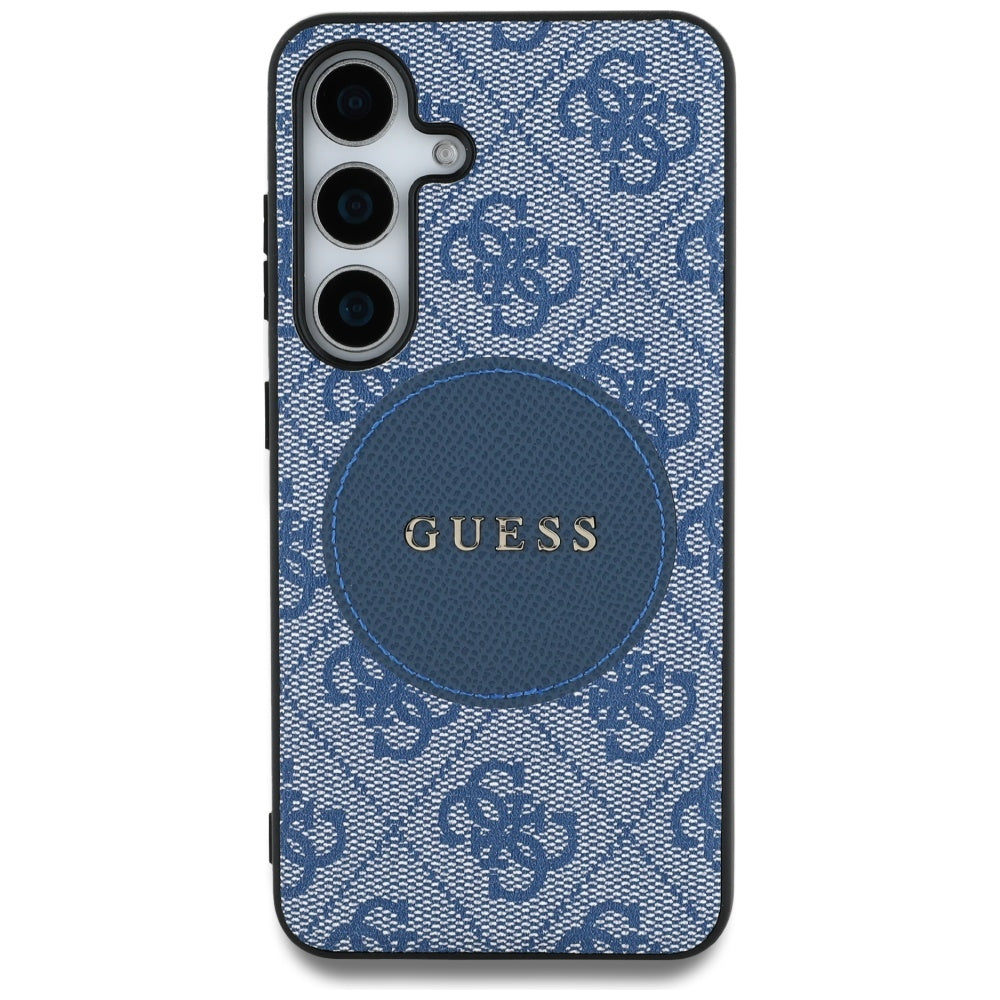 Husa de protectie Guess 4G Circle Classic Logo MagSafe (GUHMS25MP4PGRSGB) compatibil cu Samsung Galaxy S25 Plus, Albastru