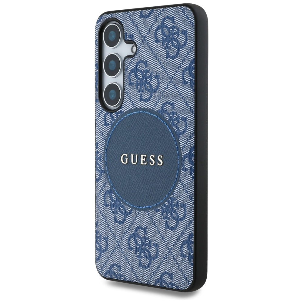 Husa de protectie Guess 4G Circle Classic Logo MagSafe (GUHMS25MP4PGRSGB) compatibil cu Samsung Galaxy S25 Plus, Albastru