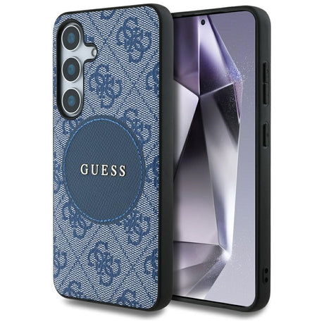 Husa de protectie Guess 4G Circle Classic Logo MagSafe (GUHMS25MP4PGRSGB) compatibil cu Samsung Galaxy S25 Plus, Albastru