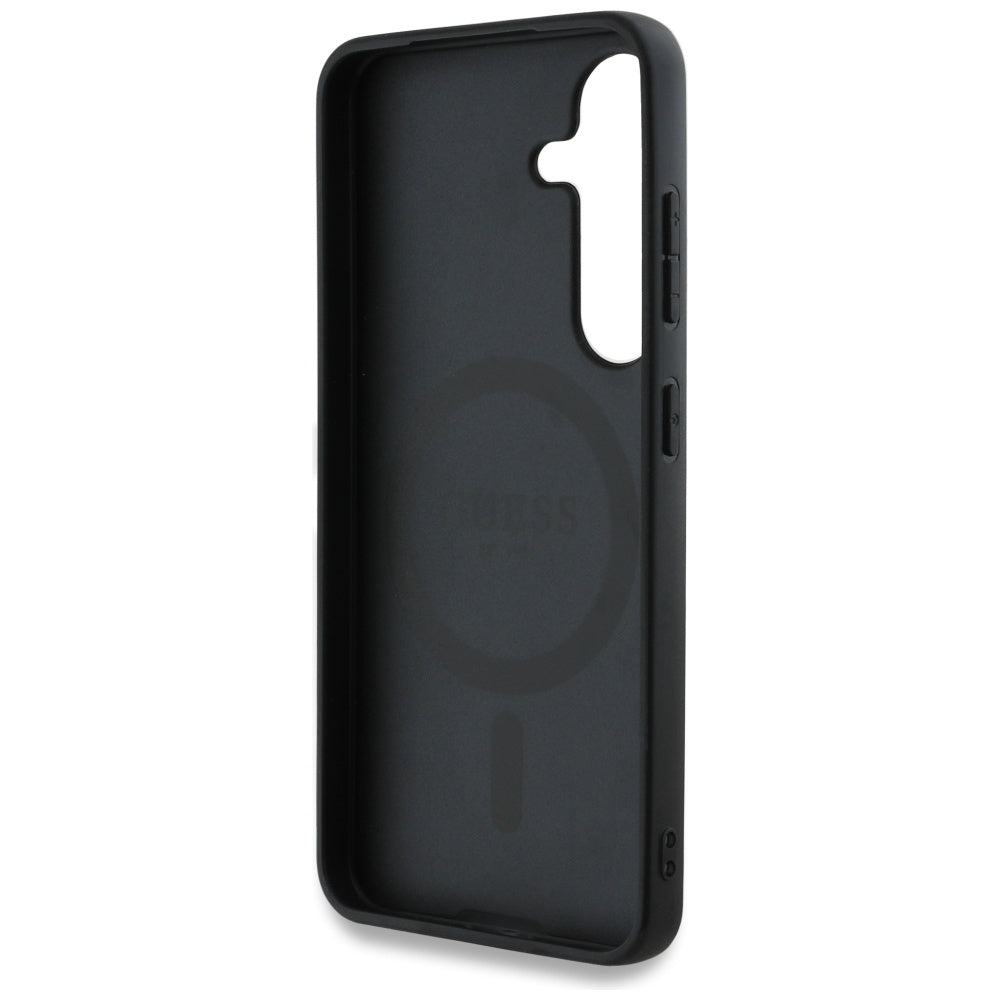Husa de protectie Guess 4G Circle Classic Logo MagSafe (GUHMS25MP4PGRSGP) compatibil cu Samsung Galaxy S25 Plus, Roz