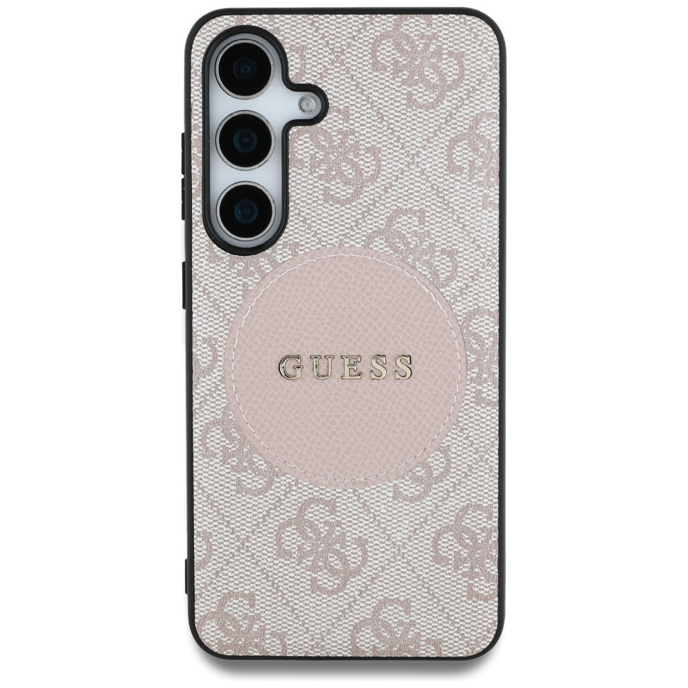 Husa de protectie Guess 4G Circle Classic Logo MagSafe (GUHMS25MP4PGRSGP) compatibil cu Samsung Galaxy S25 Plus, Roz