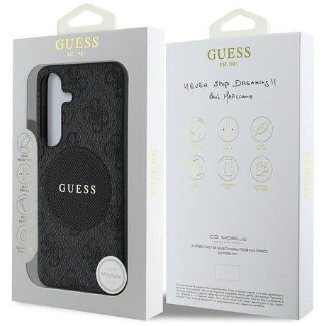 Husa de protectie Guess 4G Circle Classic Logo MagSafe (GUHMS25MP4PGRSGK) compatibil cu Samsung Galaxy S25 Plus, Negru