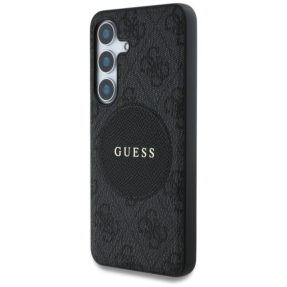 Husa de protectie Guess 4G Circle Classic Logo MagSafe (GUHMS25MP4PGRSGK) compatibil cu Samsung Galaxy S25 Plus, Negru