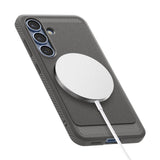Husa de protectie Spigen Rugged Armor MagSafe (ACS08999) compatibil cu Samsung Galaxy S25, Marble Grey