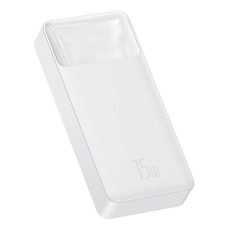 Baterie externa Baseus Bipow (PPBD050102), Digital Display 2xUSB QC3.0, USB-C 20000mAh 15W + Cable Micro-USB 0.25m, Alb