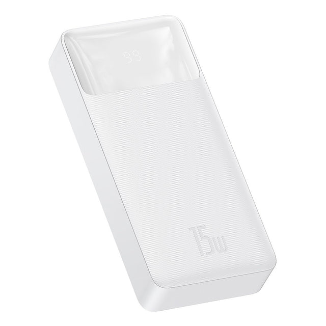 Baterie externa Baseus Bipow (PPBD050102), Digital Display 2xUSB QC3.0, USB-C 20000mAh 15W + Cable Micro-USB 0.25m, Alb