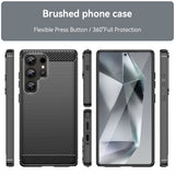 Husa de protectie Techsuit Carbon Silicone compatibil cu Samsung Galaxy S25 Ultra, Negru
