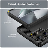 Husa de protectie Techsuit Carbon Silicone compatibil cu Samsung Galaxy S25 Ultra, Negru
