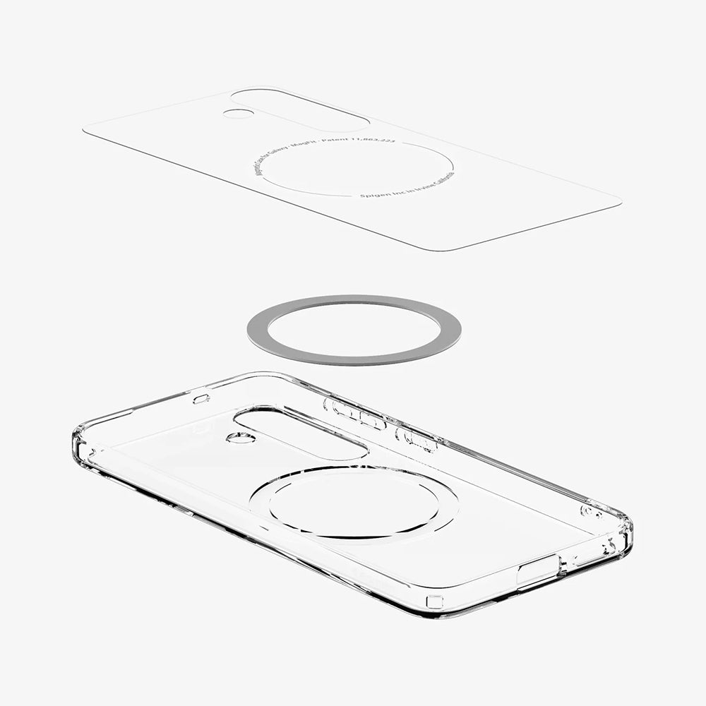 Husa de protectie Spigen Ultra Hybrid MagSafe (ACS08981) compatibil cu Samsung Galaxy S25 Plus, Transparent / White