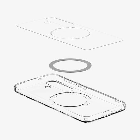 Husa de protectie Spigen Ultra Hybrid MagSafe (ACS08981) compatibil cu Samsung Galaxy S25 Plus, Transparent / White