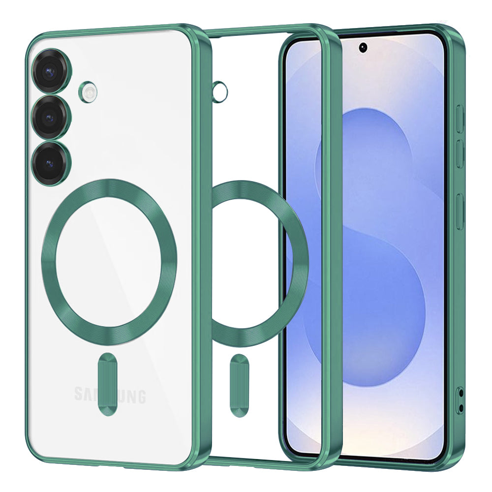 Husa de protectie Techsuit Luxury Crystal MagSafe compatibil cu Samsung Galaxy S25, Verde deschis