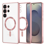 Husa de protectie Techsuit Luxury Crystal MagSafe compatibil cu Samsung Galaxy S25 Ultra, Roz