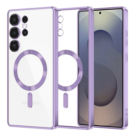 Husa de protectie Techsuit Luxury Crystal MagSafe compatibil cu Samsung Galaxy S25 Ultra, Mov Deschis