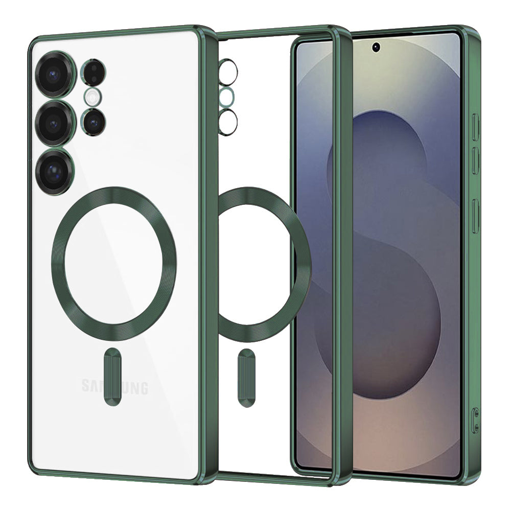 Husa de protectie Techsuit Luxury Crystal MagSafe compatibil cu Samsung Galaxy S25 Ultra, Deep Green