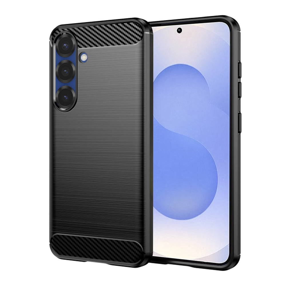 Husa de protectie Techsuit Carbon Silicone compatibil cu Samsung Galaxy S25, Negru