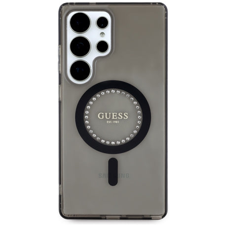 Husa de protectie Guess IML Rhinestones MagSafe (GUHMS25LPFTDTEK) compatibil cu Samsung Galaxy S25 Ultra, Negru