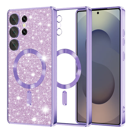 Husa de protectie Techsuit Luxury Glitter MagSafe compatibil cu Samsung Galaxy S25 Ultra, Mov Deschis