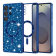 Husa de protectie Techsuit Luxury Glitter MagSafe compatibil cu Samsung Galaxy S25 Ultra, Albastru Inchis