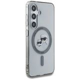 Husa de protectie Karl Lagerfeld IML MagSafe (KLHMS25SHLSKCK) compatibil cu Samsung Galaxy S25, Metal Karl&Choupette Heads