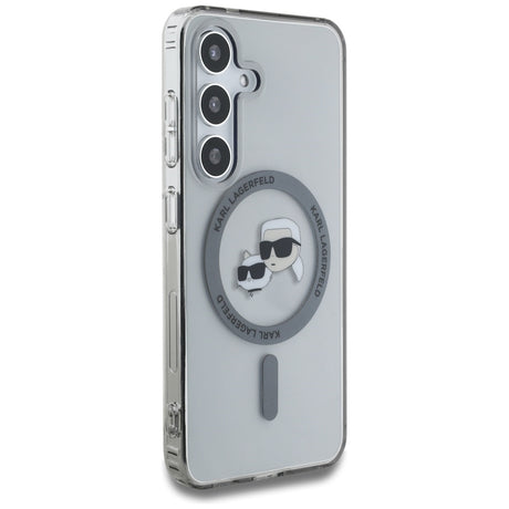 Husa de protectie Karl Lagerfeld IML MagSafe (KLHMS25SHLSKCK) compatibil cu Samsung Galaxy S25, Metal Karl&Choupette Heads