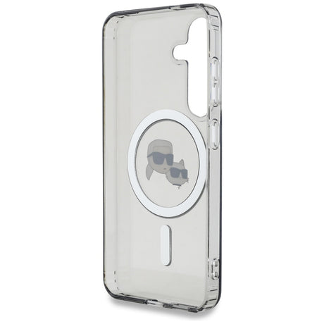 Husa de protectie Karl Lagerfeld IML MagSafe (KLHMS25SHLSKCK) compatibil cu Samsung Galaxy S25, Metal Karl&Choupette Heads