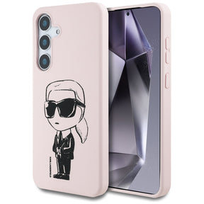 Husa de protectie Karl Lagerfeld Silicone Graffiti MagSafe (KLHMS25SPNYKGRTP) compatibil cu Samsung Galaxy S25, Ikonik Pink