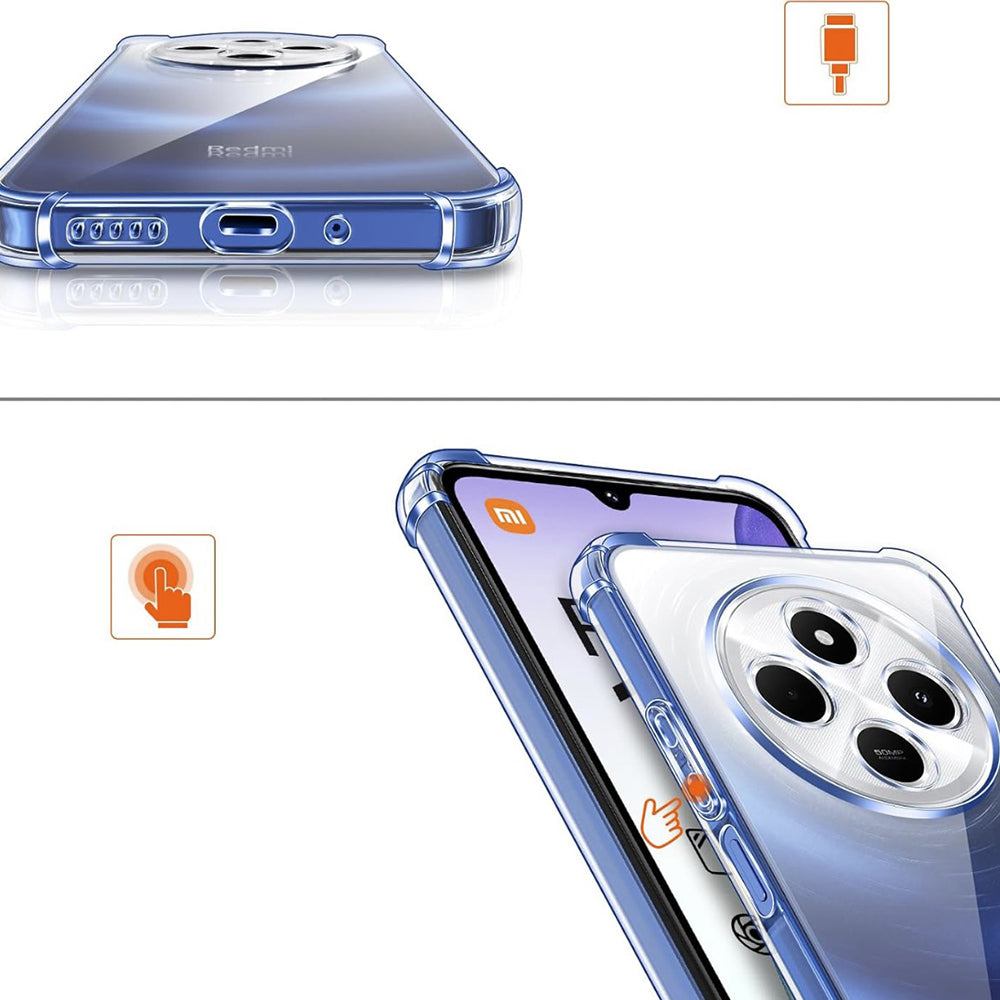 Husa de protectie Techsuit Shockproof Clear Silicone compatibil cu Xiaomi Redmi 14C / Poco C75, Transparent