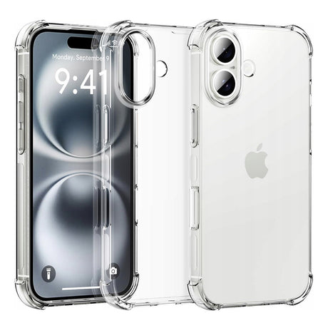 Husa de protectie Techsuit Shockproof Clear Silicone compatibil cu iPhone 16, Transparent