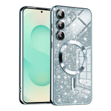 Husa de protectie Techsuit Luxury Glitter MagSafe compatibil cu Samsung Galaxy S25 Plus, Albastru