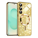 Husa de protectie Techsuit Luxury Glitter MagSafe compatibil cu Samsung Galaxy S25 Plus, Auriu