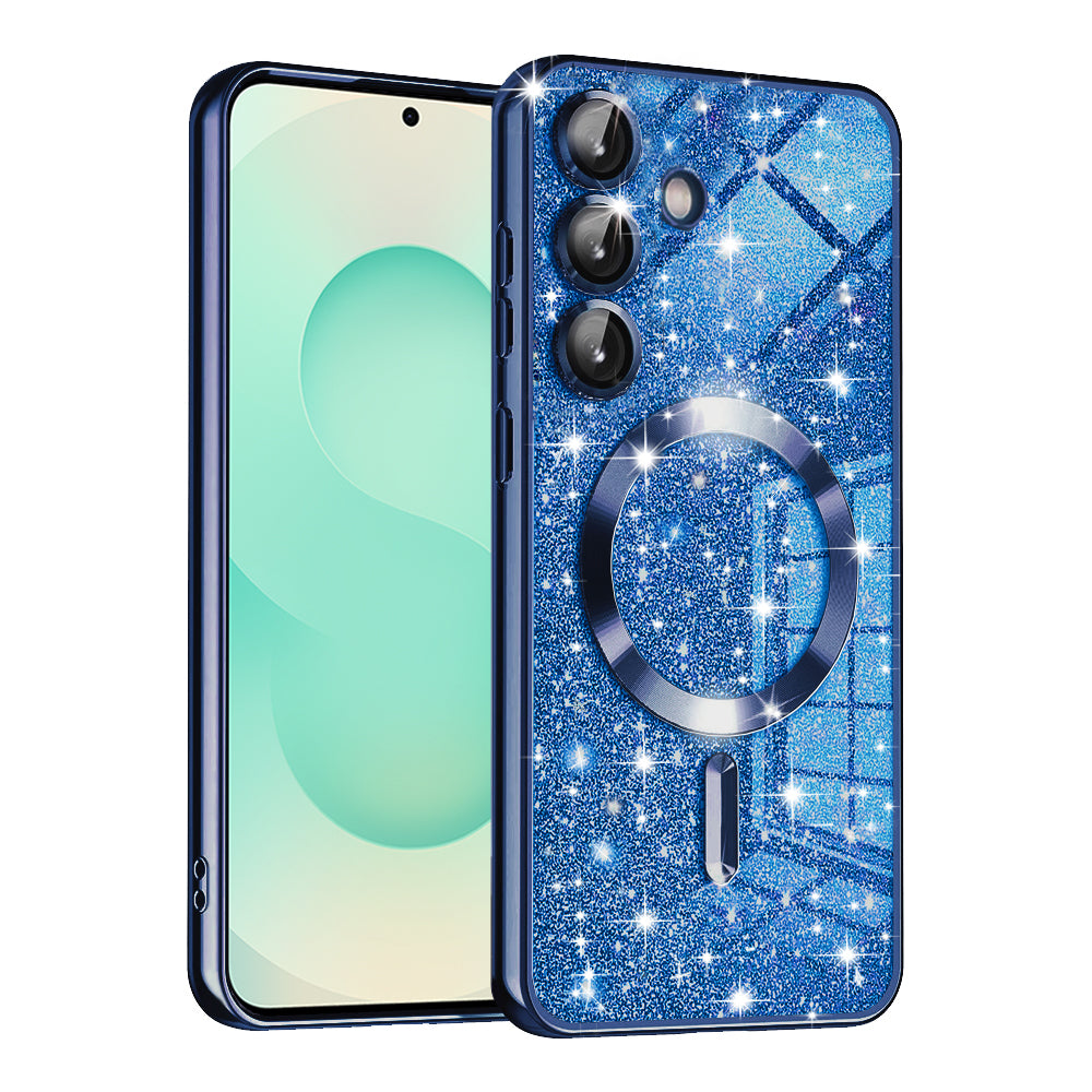 Husa de protectie Techsuit Luxury Glitter MagSafe compatibil cu Samsung Galaxy S25 Plus, Albastru