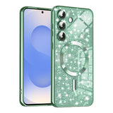 Husă Techsuit Luxury Glitter MagSafe pentru Samsung Galaxy S25, verde