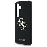 Husa de protectie Guess Silicone 4G Big Metal Logo (GUHCS25SS4SMDK) compatibil cu Samsung Galaxy S25, Negru