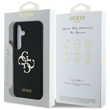 Husa de protectie Guess Silicone 4G Big Metal Logo (GUHCS25LS4SMDK) compatibil cu Samsung Galaxy S25 Ultra, Negru
