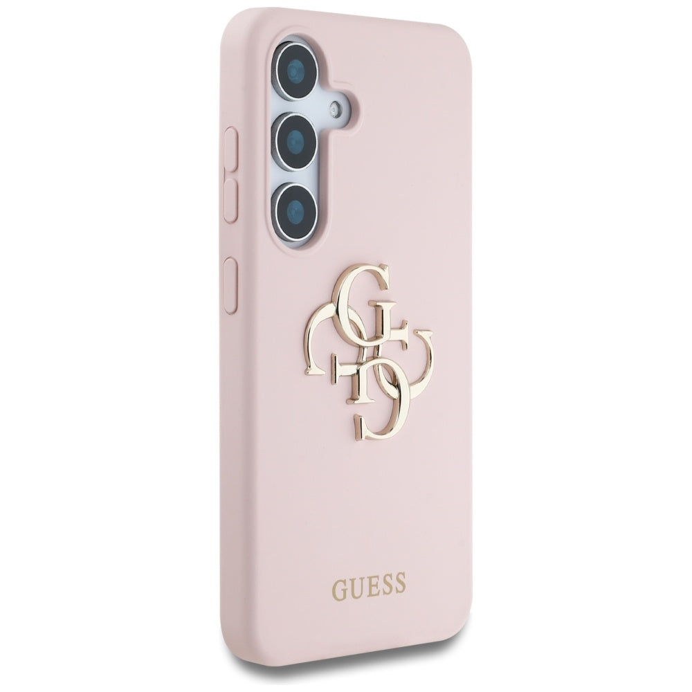 Husa de protectie Guess Silicone 4G Big Metal Logo (GUHCS25SS4SMDP) compatibil cu Samsung Galaxy S25, Roz