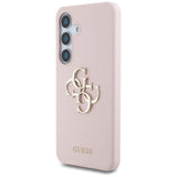Husa de protectie Guess Silicone 4G Big Metal Logo (GUHCS25SS4SMDP) compatibil cu Samsung Galaxy S25, Roz