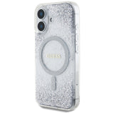 Husa de protectie Guess Hardcase Resin Gradient Glitter MagSafe (GUHMP16SRGRGES) compatibil cu iPhone 16, Argintiu