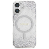 Husa de protectie Guess Hardcase Resin Gradient Glitter MagSafe (GUHMP16SRGRGES) compatibil cu iPhone 16, Argintiu