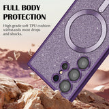 Husa de protectie Techsuit Luxury Glitter MagSafe compatibil cu Samsung Galaxy A55 5G, Verde deschis