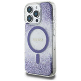 Husa de protectie Guess Resin Bottom Glitter MagSafe (GUHMP16LRGRGEU) compatibil cu iPhone 16 Pro, Mov